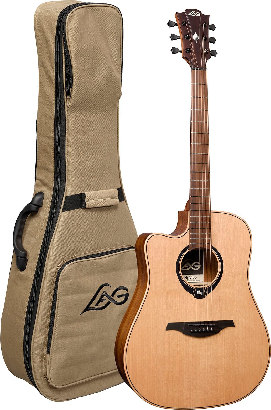 Lâg Hyvibe 10 Dreadnought Cutaway Electro Lefty image 0