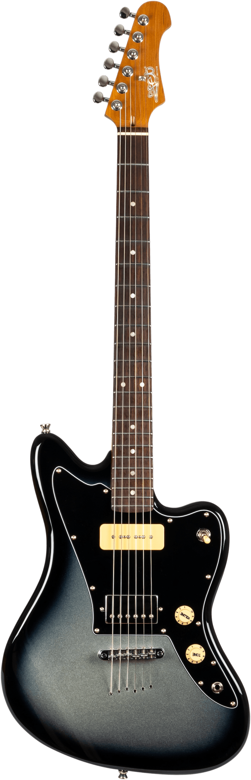 Jet Guitars Jj 350 Baritone Moonburst Silver Burst image 0
