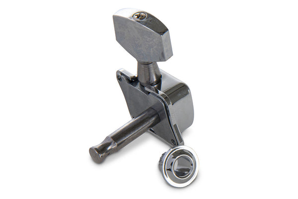 Mécanique Guitare Chromé - Grand bouton Schaller - 8mm - 3 gauches, 3 droits