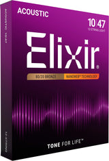 Elixir Nanoweb Bronze Phosphor Bronze Custom Light 10-47